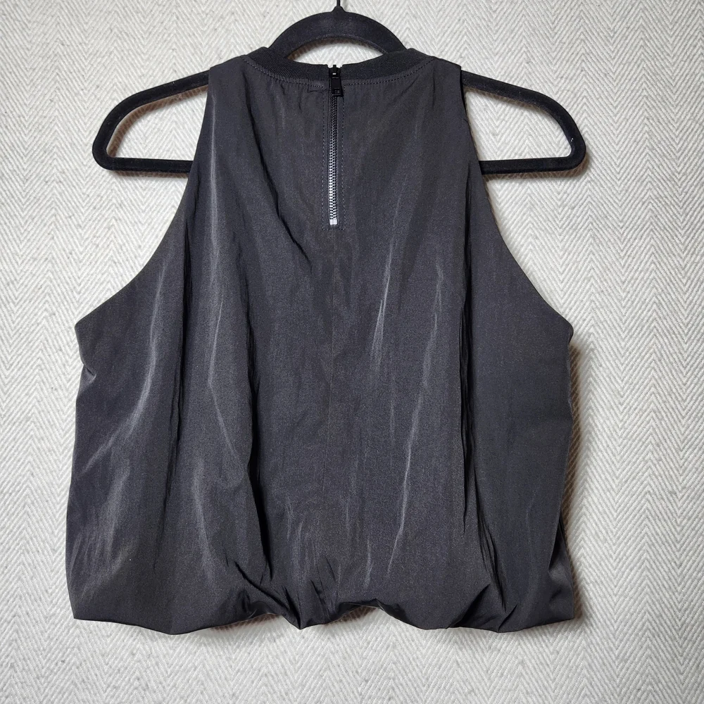 Zara Size Medium Black Sleeveless Balloon Women's Top New With Tags - Picture 3 of 9